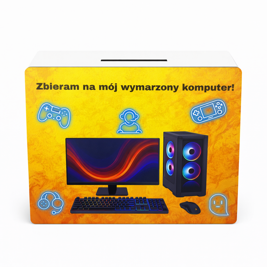 Skarbonka na komputer – drewniana skarbonka z celem