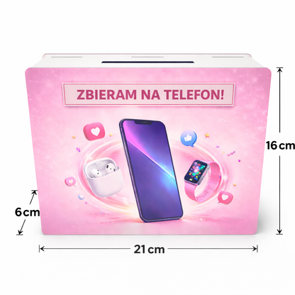 Skarbonka na telefon – drewniana skarbonka z celem