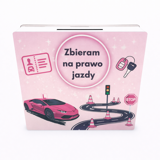 Skarbonka na prawo jazdy – drewniana skarbonka z celem