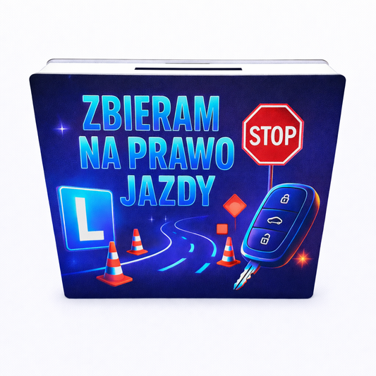 Skarbonka na prawo jazdy – drewniana skarbonka z celem