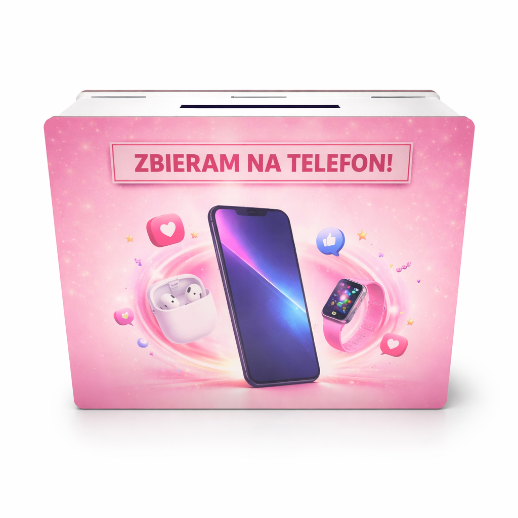 Skarbonka na telefon – drewniana skarbonka z celem
