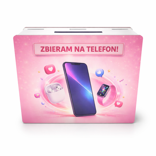 Skarbonka na telefon – drewniana skarbonka z celem