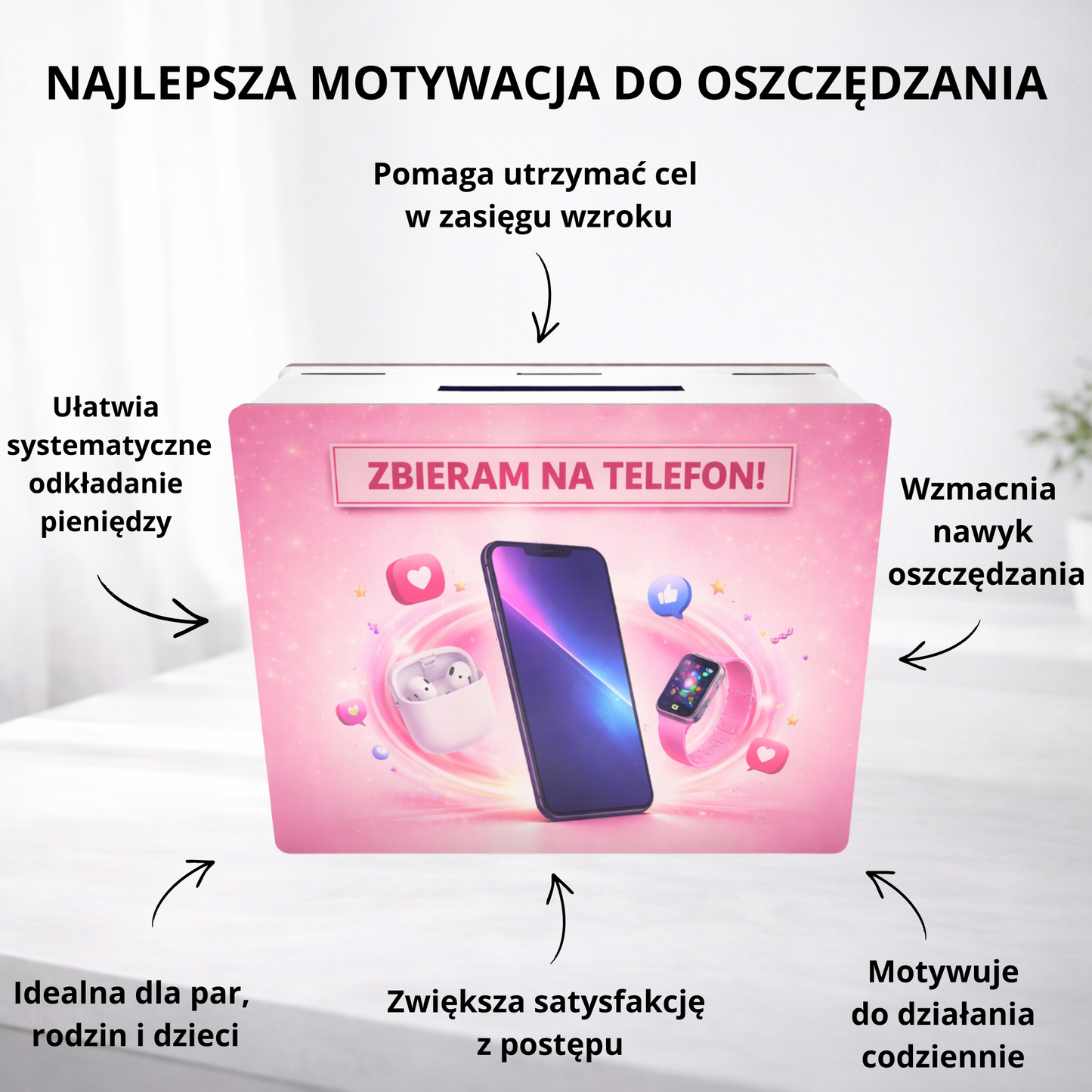 Skarbonka na telefon – drewniana skarbonka z celem
