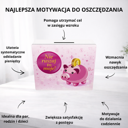 Skarbonka „Nie ruszaj to moje!” - Różowa